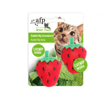 AFP Toy Green Rush Bubble 'Nip Strawberry with Catnip